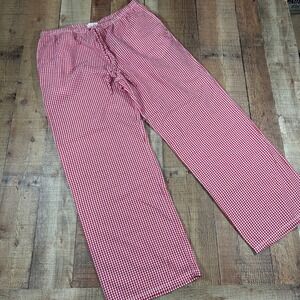 Cali 1850 Red White Gingham Pajama Lounge Pants Cottagecore XL Summer Picnic